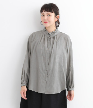 パウダーコットンフリルシャツ