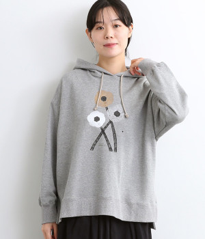 ichiro yamaguchi.フーディ(グレー×HANATABA-ONESIZE)