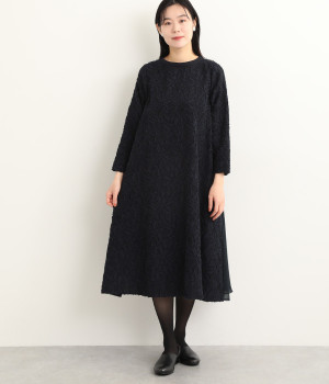 カットジャカードワンピース(ネイビー-38)