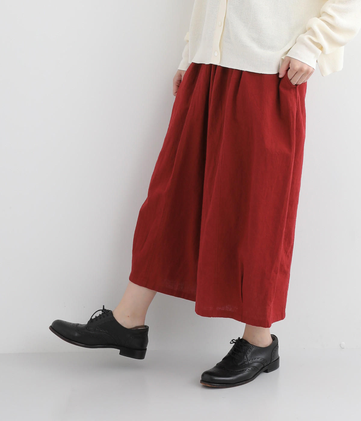 サルエルパンツ 変形 コットン リネン 30代 40代 50代