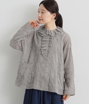 シャーリングフリルシャツジャケット