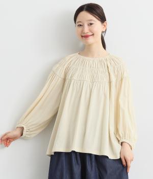 ジャージスモッキングブラウス(アイボリー-38)