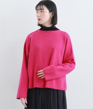 コットンミラノリブ　2wayプルオーバー(ピンク-F)