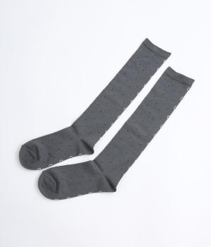 バックフラワードットハイソックス