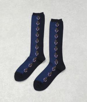 実柄配色ハイソックス