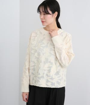 カットジャカードブラウス