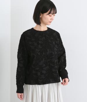 カットジャカードブラウス(ブラック-38)