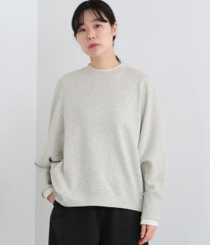 コットン配色リブトレーナー(杢グレー×キナリ-F)