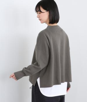 コットンミラノリブモックネックプルオーバー