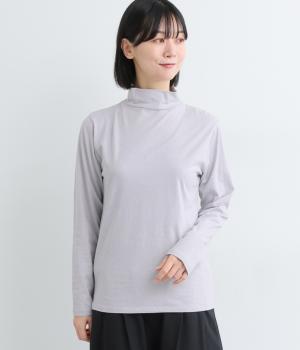 コットンハイネックベア天竺トップス
