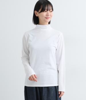 コットンハイネックベア天竺トップス(オフホワイト-F)