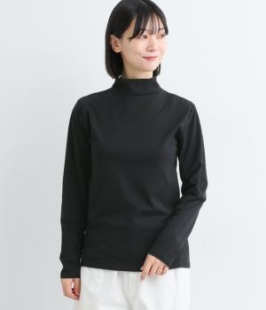 コットンハイネックベア天竺トップス(ブラック-F)