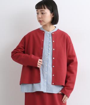 コットンポンチ　スナップカーディガン(レッド-F)