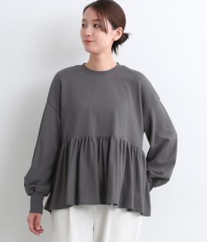 ジャージパッチワークトレーナー(チャコール-F)