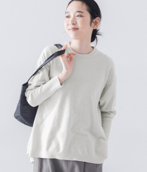 ピーチ起毛 ボリュームAラインプルオーバー