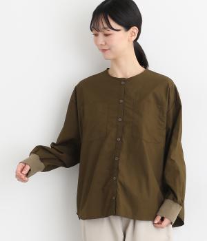 コットンリブウォッシュアウトブラウス