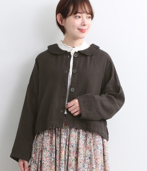 ダブルガーゼ　ショートブラウス