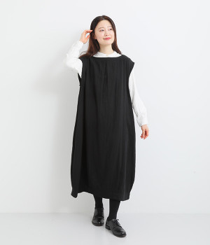 トリプルガーゼバルーンジャンパースカート(ブラック-ONESIZE)