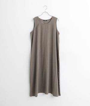 シングルガーゼペチワンピース(ダークグレー-ONESIZE)