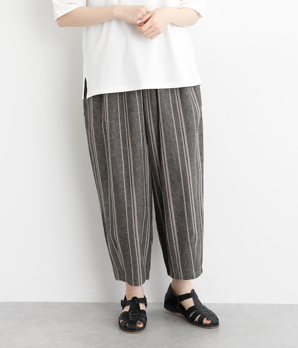 NICENESS FERRETTI リネンストライプパンツ NICENESS FERRETTI リネン