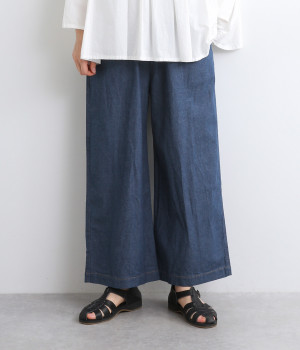 コットンデニムワイドパンツ
