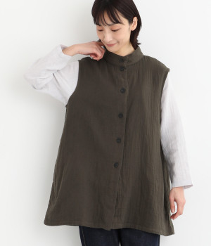 コットンWガーゼチュニックベスト
