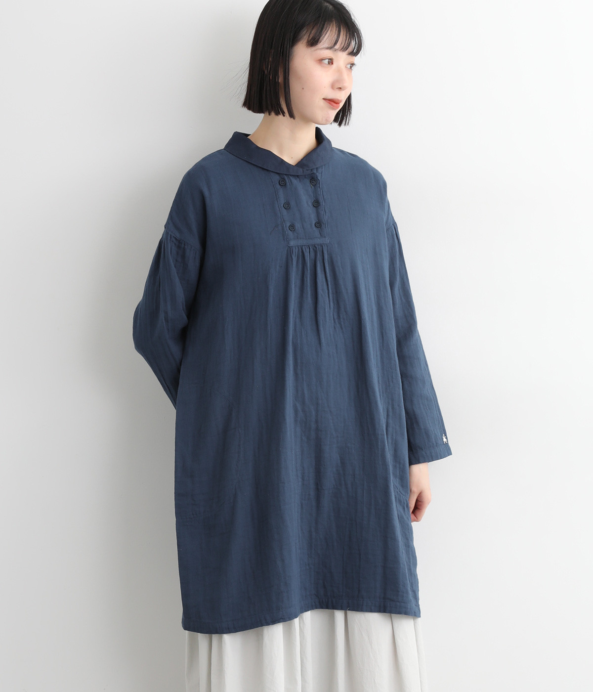 美品✴︎45R カットワークチュニック　ジンバブエコットン 花刺繍コットンチュニック 【公式通販】