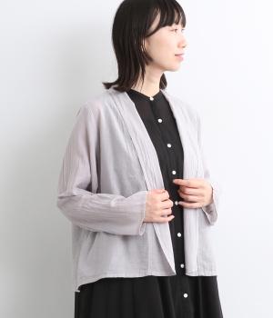 コットンシングルガーゼオープンブラウスカーディガン