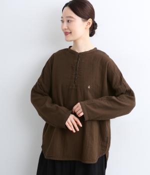 ダブルガーゼループボタンプルオーバー