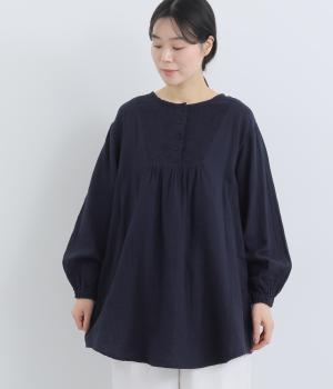 ダブルガーゼ胸切替チュニック