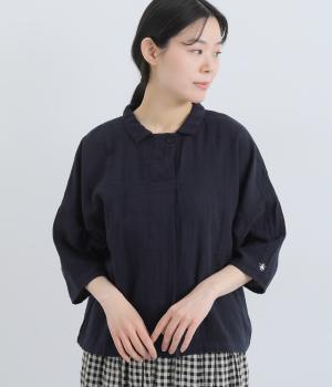 ダブルガーゼBIGプルオーバー(藍-F)