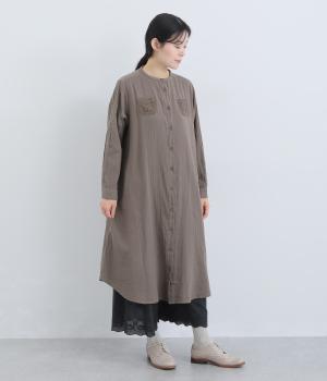 ダブルガーゼシャツワンピース