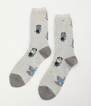 TORANEKOBONBON　AMACATの1週間ソックス(杢ライトグレー-ONESIZE)