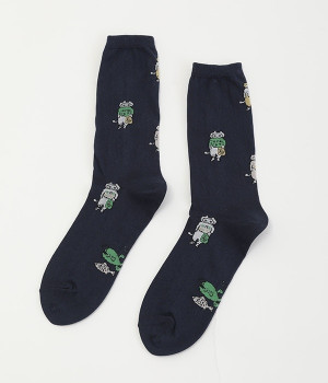TORANEKOBONBON　AMACATの1週間ソックス(ネイビー-ONESIZE)
