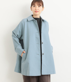 グランジコットンポプリンスプリングコート(ブルー-ONESIZE)