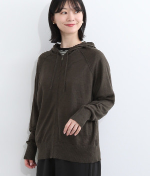 アントワープリネン天竺ニットパーカ(チャコール-ONESIZE)