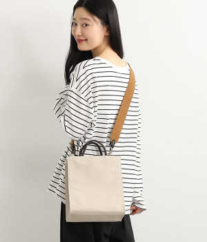 LOISIR ロワズィール 【2WAY】異素材コンビスクエアショルダーバッグ