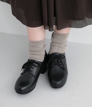 ヒールレースアップシューズ(ブラック-L)