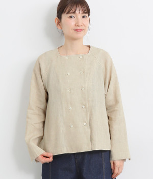 リネンスクエアカラージャケット(キナリ-ONESIZE)