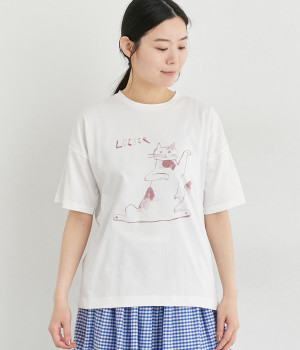 TORANEKOBONBON　プリントTシャツ(オフ-ONESIZE)