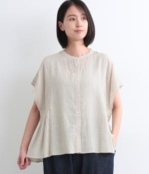 レーヨンリネンスラブ2wayショートブラウス(キナリ-ONESIZE)