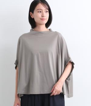 コットン天竺Aラインカットソー(グレー-ONESIZE)