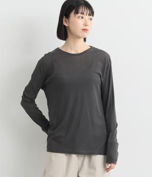 コットンガーゼフライス シンプルプルオーバー(チャコール-ONESIZE)