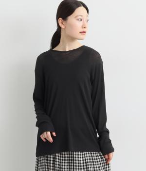 コットンガーゼフライス シンプルプルオーバー(ブラック-ONESIZE)