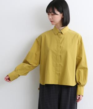 コットンブロードワッシャー　フライフロントシャツ(ピスタチオ-F)