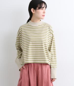 コットンリネン天竺ボーダープルオーバー