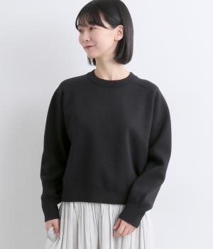 HAOKAIコットン接結ニットプルオーバー(ブラック-F)