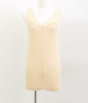 ベア天竺×ラミーコンビ2wayキャミインナー(ベージュ-ONESIZE)