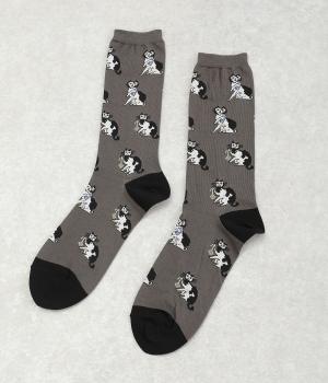 TORANEKO BONBON　飛ばしネコ総柄ソックス