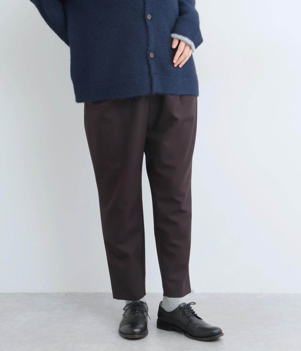 テンセルレーヨンウールストレッチパンツ(ブラウン-38)